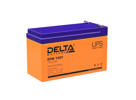АКБ Delta DTM 1207 герметичный, свинцово-кислотный 12В, 7Ач, д.151 х ш.65 х в.94мм