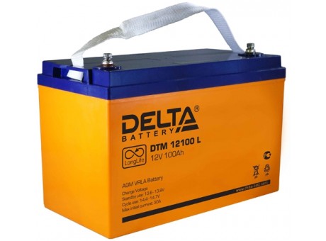АКБ Delta DTM 12100 L герметичный, свинцово-кислотный 12В, 100Ач, д.330 х ш.171 х в.220мм