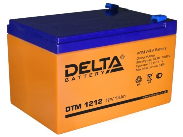 АКБ Delta DTM 1212 герметичный, свинцово-кислотный 12В, 12Ач, д.151 х ш.98 х в.95мм