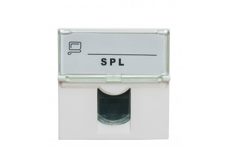 Розетка информационная SPL 200007 1 порт RJ-45 кат. 5е, UTP, 45х45мм