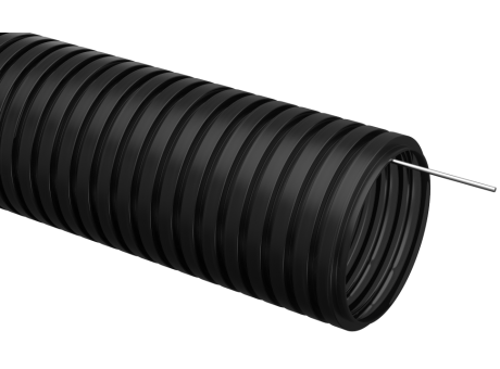 Труба гофрированная ПНД d16мм, черная c зондом "ИЭК"
