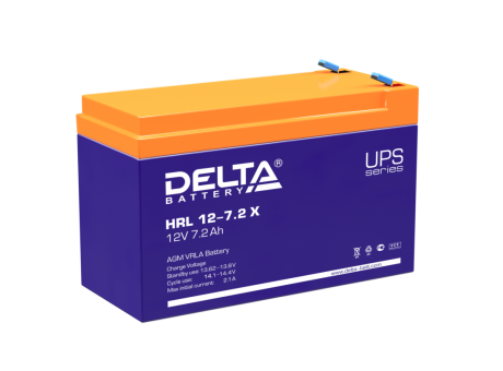 АКБ Delta HRL 12-7,2 Х герметичный, свинцово-кислотный 12В, 7Ач, д.151 х ш.65 х в.94мм