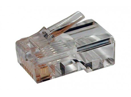 Коннектор Hyperline PLUG-8P8C-U-C5-100, кат.5, под витую пару RJ-45(8P8C) (50 µ"/ 50 микрод.)
