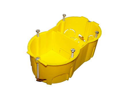Подрозеточная коробка в стену для суппорта Lanmsater TWT-BX45x90-YL 45х90, желтая
