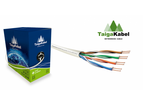 Кабель витая пара TaigaKabel U/UTP cat 5e LSZH 4*2*0.50 Cu Solid INDOOR серый (305 м)