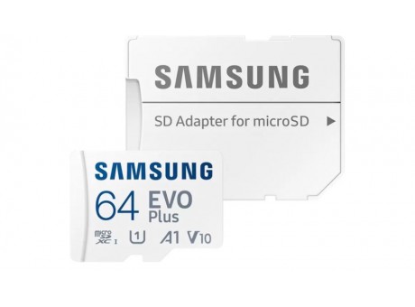 Карта памяти Samsung EVO Plus microSDXC 64 ГБ [MB-MC64SA] + adapter