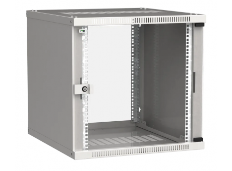 9U Шкаф настенный ITK LINEA WE/LWE3-09U64-GF/600x450 мм дверь стекло, серый