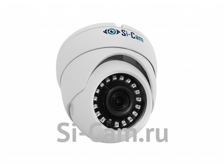Уличная IP-видеокамера Si-Cam SC-206FM64IR 2.8мм, 2 Мп, купольная антивандальная с микрофоном