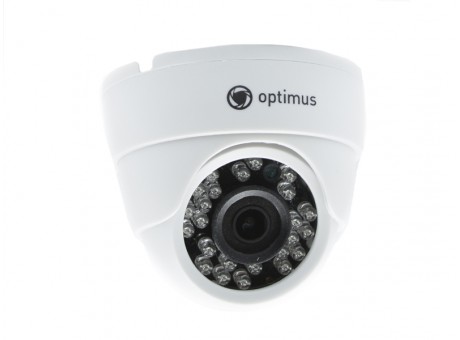 Видеокамера Optimus AHD-H025.0(2.8)_V.2 2.8мм, 5МП, внутренняя купольная, ИК-20м, IP20, пластик