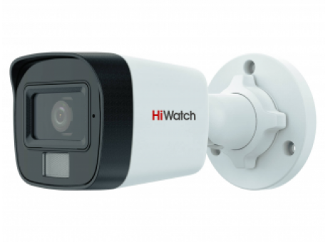 Уличная видеокамера HiWatch DS-T200A(B) 2.8 мм, 2 Мп, цилиндрическая с микрофоном, EXIR-30м, IP66